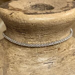 Silver and CZ Adjustable Tennis Bracelet